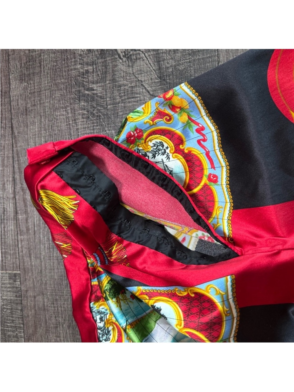 Dolce & Gabbana Pink & Multicolor Baroque Silk Scarf Top